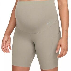 NWT Nike Zenvy High-Rise 8" Maternity Biker Shorts - Light Army - Size M